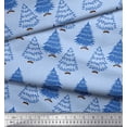 thumbnail image 2 of Soimoi Georgette Viscose Fabric Christmas Tree Block Printed Fabric 1 Yard 42 Inch Wide, 2 of 3