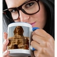thumbnail image 2 of 3drose, Egypt, Cairo, Giza Plateau, the Great Sphinx Portrait., 11oz Two-tone Blue Mug, 2 of 6