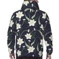 thumbnail image 7 of Naloa Lilies Flowers Men's Casual Hooded Collar Drawstring Hoodies Pullover Sweatshirts Casual Long Sleeve Shirts-Small, 7 of 7