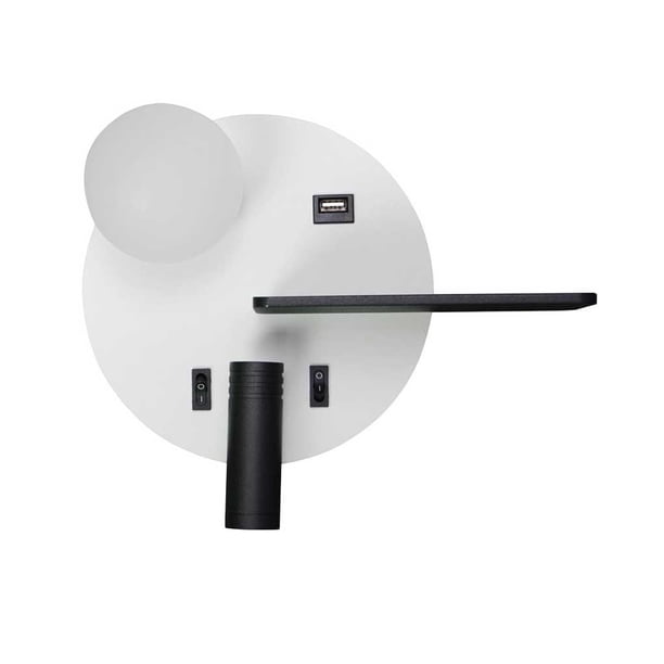 Luz de pared de cabecera Yuarrent Lámpara de lectura montada en la pared Negro Derecha Tipo 2