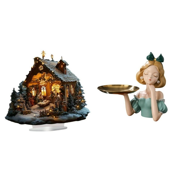 Adorno De Princesa De Acrílico, Decoración De Mesa Independiente Con Base Para Fiesta, Hogar, Estantería, Festival, Dormitorio, Estatua De Resina, Llavero, Bandeja De Escritorio, Arte