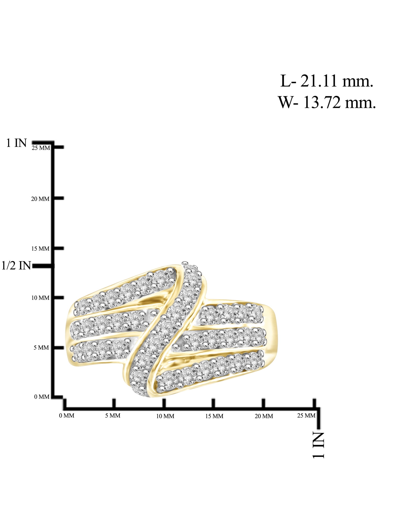JewelersClub 14K Gold Plated Silver 1.00 Carat White diamond Ring for Women | Diamonds for Everyday Womens Wear