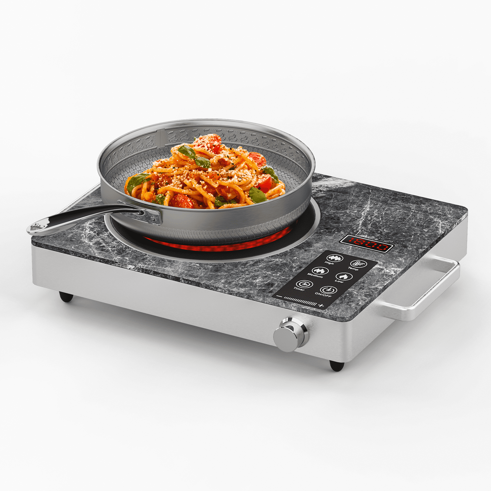 TYEMUI Single Burner Ceramic Cooktop, Portable 1800W Electric Stove, Countertop Burner for Cooking, Plug in Kitchen Hot Plate, Temperature Adjustable Compact Hob Camping Stoves