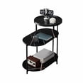 thumbnail image 1 of QinaQin Mesa lateral de 3 niveles con patas metálicas resistentes, diseño moderno tipo mármol, ideal como buró o mesa auxiliar para recámara o sala, compacta y fácil de armar, 1 of 6