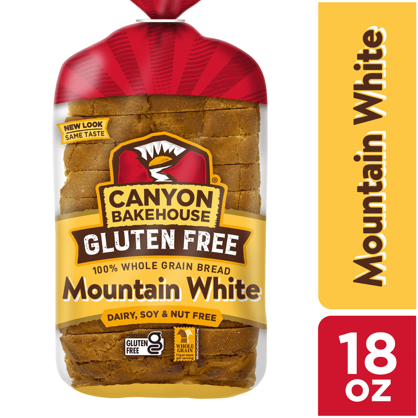 Canyon Bakehouse Mountain White Bread, Gluten Free Bread, 100 Whole Grain, Frozen, 18 oz Loaf