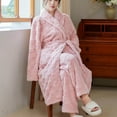 thumbnail image 6 of qolati Women Robe Fleece Plush Soft Fluffy Fuzzy Textured Bathrobe Cozy Warm Lightweight Bathrobes Shower Spas House Long Robe for Women, 6 of 7