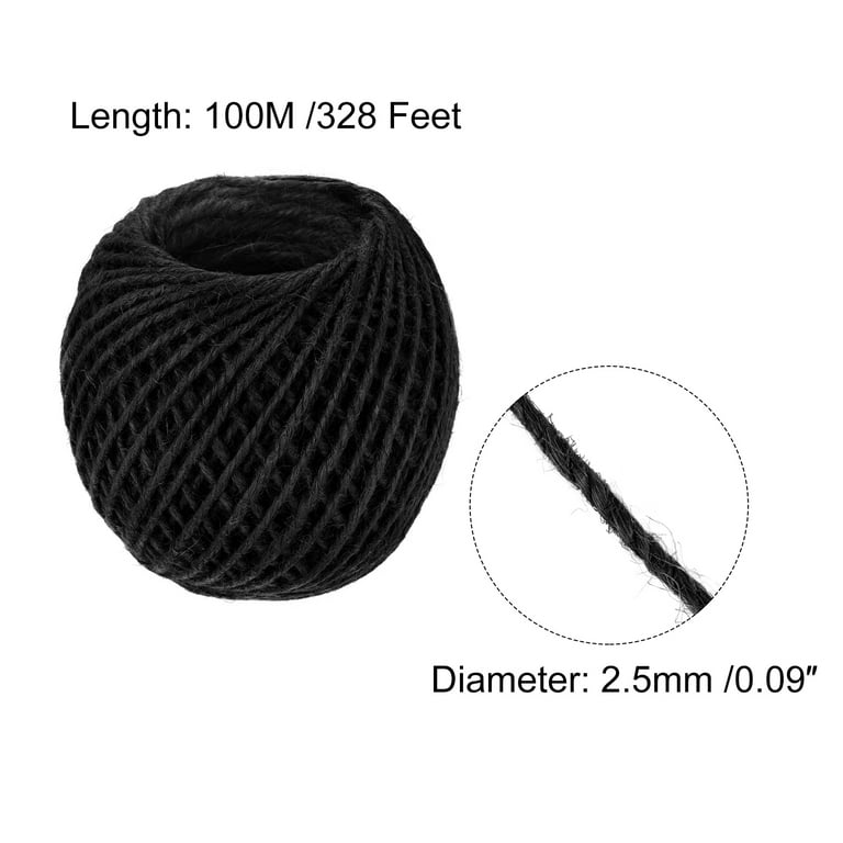 Uxcell 328 Feet 2.5mm Garden Twine, Jute Rope, Jute Twine String Cords Black, Women's, Size: One Size