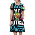 thumbnail image 1 of Balery I Love My Autism Vestidos sueltos de manga corta para mujer, vestidos de verano 2025, vestidos casuales de corte A con vuelo., 1 of 6