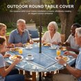 thumbnail image 3 of Round Outdoor Tablecloth with Umbrella Hole and Zipper, Blue Beach Coastal Tablecloth with Elastic Waterproof, Summer Nautical Starfish Shell Coral Vintage Patio Table Covers for 31" - 35" Tables, 3 of 9