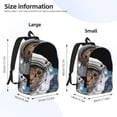 thumbnail image 4 of Daiia Cat Astronaut Vintage Canvas Backpack for Men and Women ,Hiking Backpack,Travel Laptop Bag for School,Large Capacity Backpack, 4 of 8