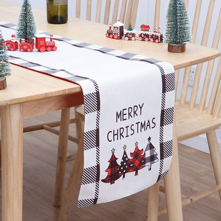 

Black and Friday Christmas Trees Kuluzego Christmas Table Flag Double Cotton Linen Creatives Printing Snowman Table Mat Atmospheres Christmas Decorations