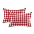 thumbnail image 2 of Haosy Satin Pillowcase for Hair and Skin Standard Cooling Silk Pillow Case with Envelope Closure Red and White Checkered 20"x40", 2 of 9