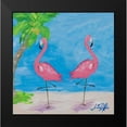 thumbnail image 2 of DeRice, Julie 12x12 Black Modern Framed Museum Art Print Titled - Fancy Flamingos IV, 2 of 5
