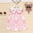 thumbnail image 2 of ZEHJUHAN Baby Girl Floral Embroidered Sleeveless Dress with Sailor Collar and Front Buttons Summer Outfit Blue，6-9M, 2 of 7