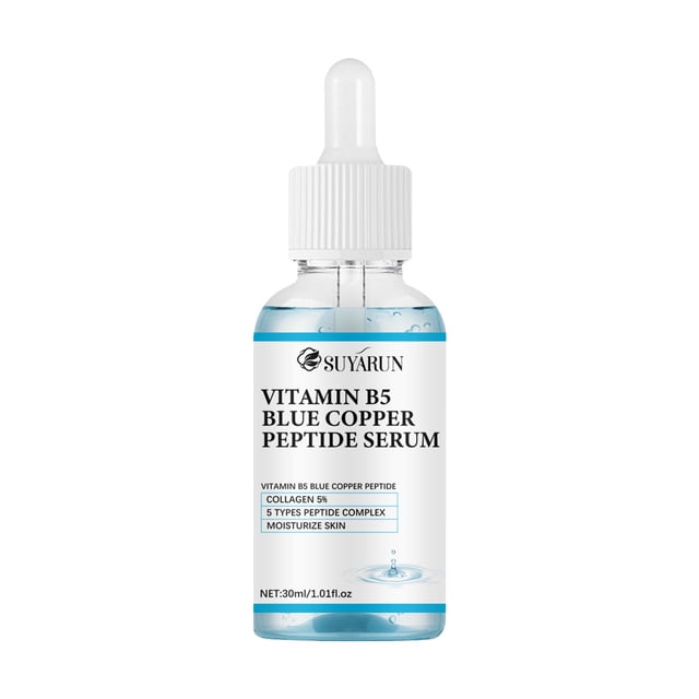 SUYARUN Sérum péptido de vitamina B5+de cobre azul: esencia facial hidratante antienvejecimiento, reparación de la piel, todo tipo de piel.