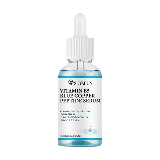 SUYARUN Sérum péptido de vitamina B5+de cobre azul: esencia facial hidratante antienvejecimiento, reparación de la piel, todo tipo de piel.
