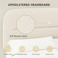thumbnail image 3 of 4 EVER WINNER King Bed Frame with Headboard, Boucle Upholstered Platform Bed Frame wiith Rounded Corner, Soft Cloud Bed Frame, No Box Spring Needed, Cream, 3 of 8