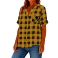 thumbnail image 4 of Roncen Women's Plaid Shirt Button Down Plaid Flannel Shirt Red and Black Shirt, 4 of 7