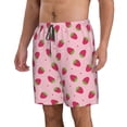 thumbnail image 2 of Wukai Strawberries Print Beach Trunks with Compression Liner Swimsuit Quick Dry Beach Sports Shorts with Pocket-Medium, 2 of 6