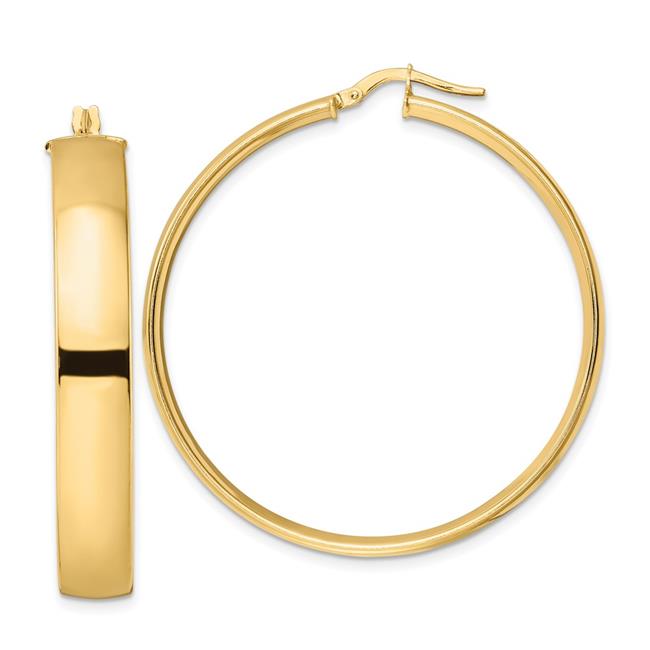 Quality Gold TF1992 14K Yellow Gold Polished Hoop Earrings