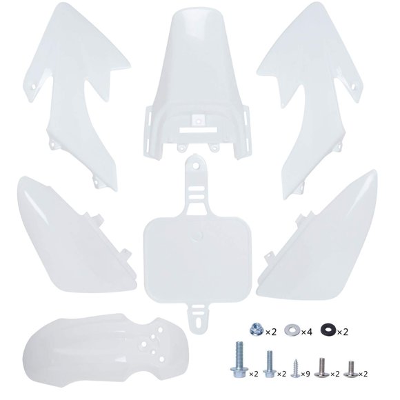 Kit de guardabarros Podoy CRF50 de plástico blanco con tornillos
