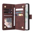 thumbnail image 2 of Dteck Compatible with Google Pixel 7 Wallet Case,Premium PU Leather Zipper Flip Folio Wallet with Wrist Strap Magnetic Closure Built-in Kickstand Protective Cover,Coffee, 2 of 7