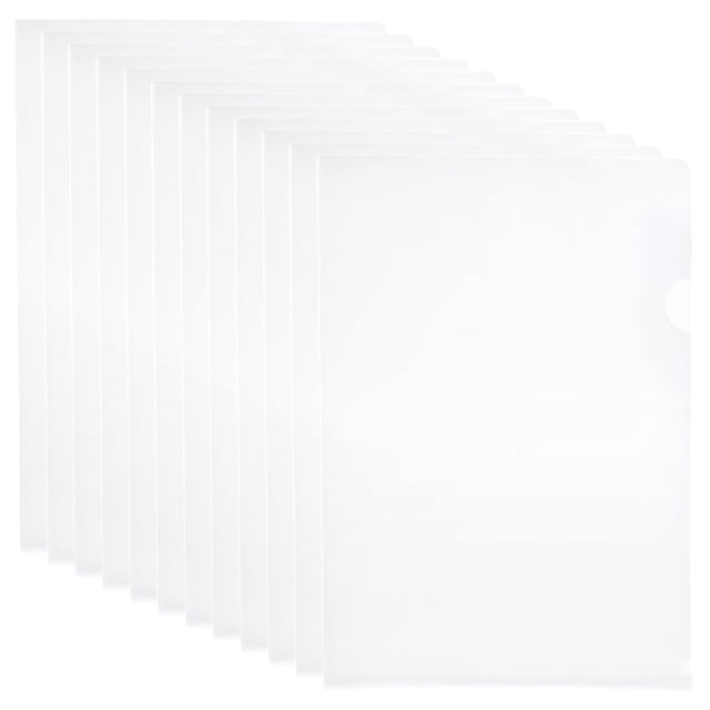 EeaseMX Carpeta de documentos transparente de 12 Uds., Carpeta de plástico tipo L, copia segura, bolsillo para proyectos, tamaño carta de EE. UU. / A4 en color transparente
