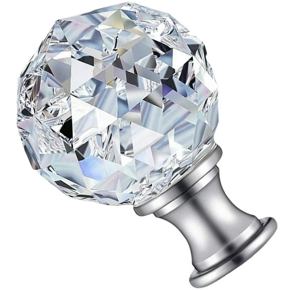 TAILTOSS Lamp Finial Crystal Silver for Lamp Shade Home Decoration 1 Set