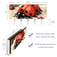 thumbnail image 3 of PhooArto Key Holder for Wall Decorative with 5 Key Hooks, Ladybug on the Book Holders Wall Mount Organizer with Mail Key Rack, Self Adhesive, 3 of 7