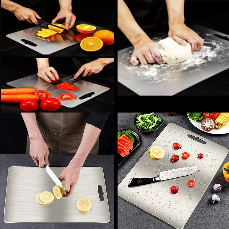 Yannee Cutting Board,Extra Large Stainless Steel Chopping Board for Home  Kitchen,34*23cm Butcher Block for Chopping Meat and Vegetables-1 Pcs 