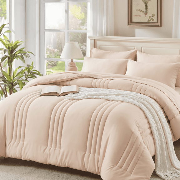 BDEUS Twin Comforter Set 4 Pieces,Comforter Set,Bed in a Bag, Bedding Set with Comforter,Fitted Sheet,Flat Sheet,Pillowcase, All Season