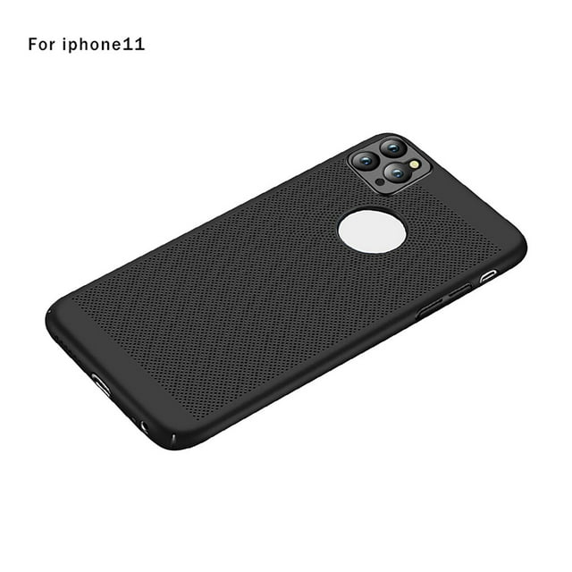 Phone Case Plastic Phone Shell Hollow Heat Dissipation Cover, Shell Plastic Replacement for iPhone 11, Black