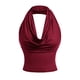thumbnail image 1 of Mujeres V Cuello Tops sin Mangas sin Espalda Hueco con Flor Bordado, Poliéster Spandex Tejido Elástico para las Vacaciones de la Fiesta, 1 of 9