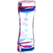 Dash Sensations 4335515815 Water Motion Liquid Bubble Timer â€“ Calming Sensory Fidget and Relaxation Desk Toy - Therapeutic Focus Game for Kids with ADHD, Autism and More - Blue, 1 Pink