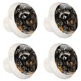 thumbnail image 2 of 4 Pcs Raccoon Knobs for Kitchen Cabinet Cupboard Dresser Bookcase Drawer Pulls Handles Round Home Decor, 2 of 8