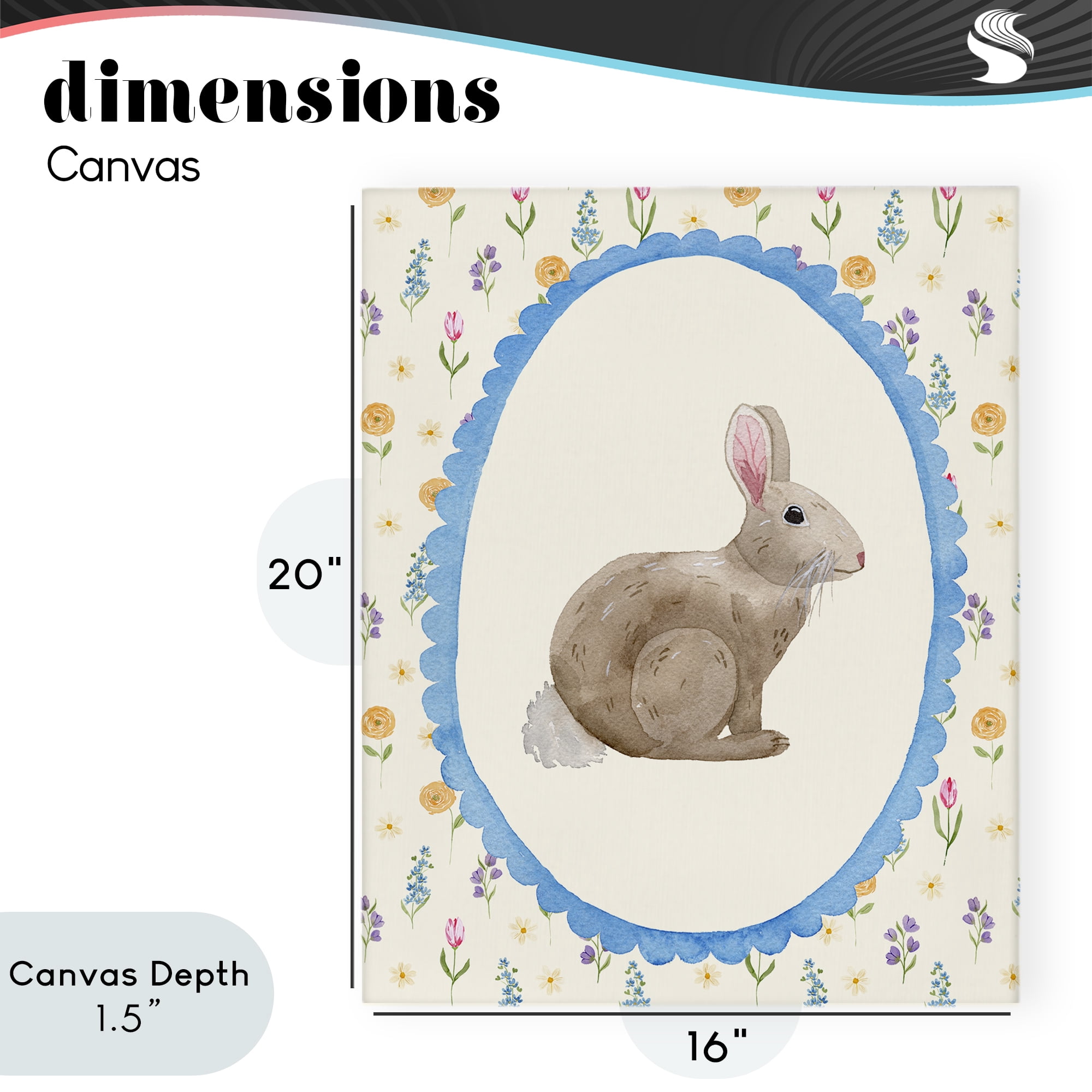 Stupell Industries Delicate Spring Bunny Florals Canvas Wall Art, design by Nina Jacobs