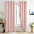 thumbnail image 2 of XWZO Pink Total Blackout Curtains with Tiebacks for Girls Room, 84 Inches Long Room Darkening Curtain for Nursery/Kids Room, Grommet Top Thermal Curtain Set of 2(Blush Pink,52"W x 84"L), 2 of 7