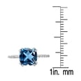 thumbnail image 3 of Sterling Silver with Natural London Blue Topaz and White Zircon Annivesary Ring, 3 of 3