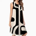thumbnail image 2 of Abstract Black Shapes Beige Background Dress Elegant Party Dresses Evening Dresses Women Dress Sleeveless Dress Ladies Dresses, 2 of 4