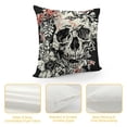 thumbnail image 4 of Halloween Decorative Pillow Cover Vintage Floral Skull Gothic Crow Throw Pillow Case  White Black Style Day of The Dead Home Decor Cushion Cover, 4 of 5
