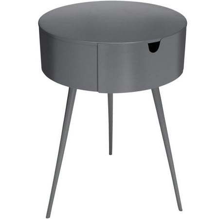 Pemberly Row Contemporary Transitional Gray Metal Nightstand