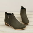 thumbnail image 1 of TIMIFIS Bottines à Talon Bas pour Femmes Chaussures d'Hiver Rétro Vintage Boucle Simple Fermeture Éclair Décontractée Bottes Courtes d'Automne Bout Rond Cadeaux de Noël pour Femmes, 1 of 3