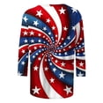 thumbnail image 5 of JTZGDY Plus Size Womens Independence Day Tops Loose Fit Casual Dressy American Flag Printed Summer 3/4 Length Sleeve Oversized Crewneck Graphic Holiday Tees Shirt Wine#01 XXXL, 5 of 7