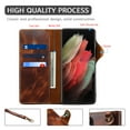 thumbnail image 2 of Galaxy S22 Ultra Case,Luxury Leather Retro Magnetic Card Holder Wallet Case Shockproof Rubber Hybrid Kickstand Cover with Strap for Samsung Galaxy S22 Ultra 5G,Lightbrown, 2 of 5