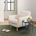 thumbnail image 3 of Cerbior Metal Tray End Table, Round Accent Coffee Side Table, Anti-Rust and Waterproof Outdoor Small Side Table, Indoor Modern Sofa Side Table Bedside Table for Living Room Bedroom (Deep Blue), 3 of 8