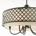 thumbnail image 6 of 6 Light English Bronze Pendant Chandelier with Hand Crafted Oatmeal Color Fabric Shade, 6 of 6