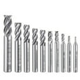 thumbnail image 1 of Brocas de fresa de extremo de 4 flautas de 10 piezas, brocas de vástago recto de acero de alt Carevas Pedazo de molino, 1 of 7