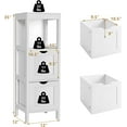 thumbnail image 3 of Giantex Narrow Storage Bathroom Cabinet, Freestanding Floor Cabinet w/2 Removable Drawers, White, 3 of 8