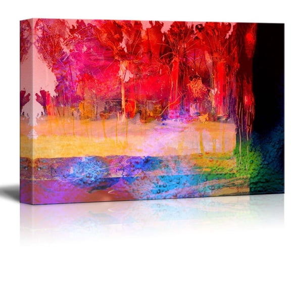 Canvas Prints Wall Art - Abstract Color in Watercolor Painting Style | Modern Wall Decor/Home Decoration Stretched Gallery Canvas Wrap Giclee Print & Ready to Hang - 16" x 24"