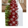 thumbnail image 7 of Christmas Snowflakes Table Runner-Cotton Linen- 36 Inch Holiday Dresser Scarves, Winter Lantern Balls Pine Branches Tablerunner for Kitchen Coffee/Dining Bedroom Living Room Dinner Scarf Décor 13x36, 7 of 7